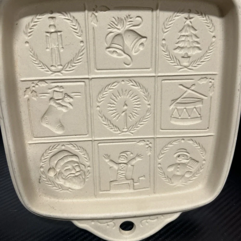 1994  HILL DESIGN Brown Bag Cookie Christmas Stoneware‎  Mold 9 Shapes NEW